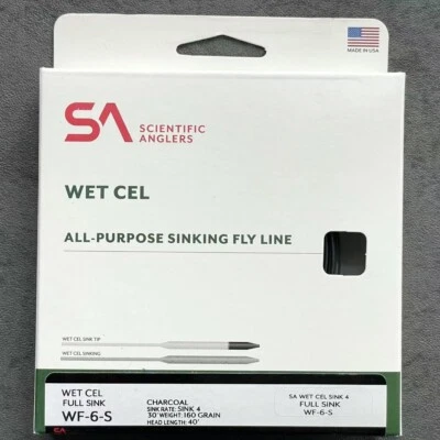 NUEVO Scientific Anglers SA Wet Cel All-PURROSE Hunding Fly Line WF-6-S carbón Foto 1 de 3