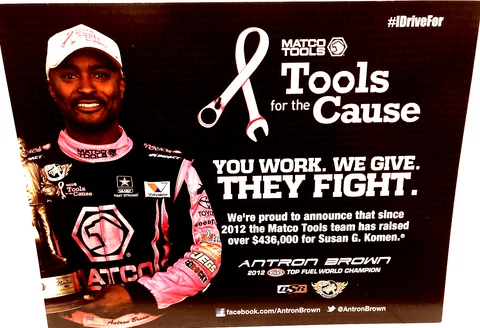 ANTRON BROWN MATCO TOOLS FOR A CAUSE TOP FUEL NHRA MELLOW DRAG RACING POSTCARD Cover