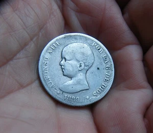 ALFONSO XIII Moneda de 2 Pesetas 1889 -PLATA- - Bild 1 von 2