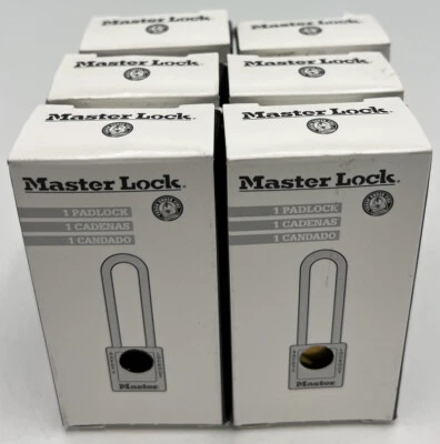 (6) Lot Master Lock Padlock 410BLK Lock Out Safety Padlock With Key Black 3 1/2” - Image 1 of 3