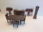 Vtg lot of 10 PLASCO & RENWAL Dollhouse Dining Room Furniture Items