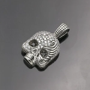 Stainless Steel Stainless Steel 316 CZ Pirate Skull Pendant - Picture 1 of 10