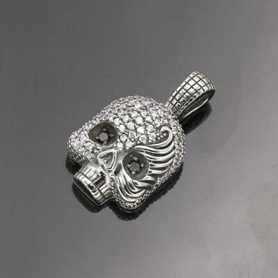 不锈钢不锈钢 316 CZ 海盗头骨吊坠 — 第 1/4 张图片