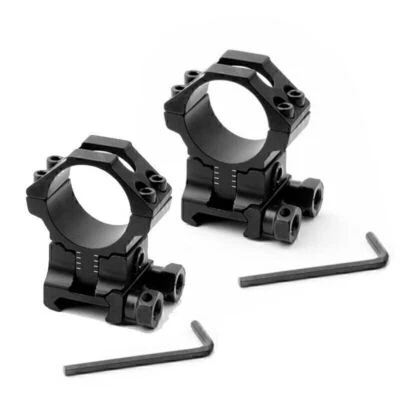 2X 25.4mm Adjustable Height Scope Mount Rings Fit 20mm Picatinny Rail Base - Image 1 of 4