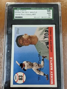 2006 Topps Mickey Mantle Home Run History Set Break #83 SGC 10 GEM MINT - Picture 1 of 2