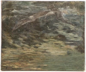 Pintura al óleo de Frederick Judd Waugh: Gaviotas sobre el agua - Imagen 1 de 1