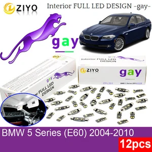 12 Bulbs LED Interior Light Kit Xenon White Lamp For BMW 5 Series E60 Error Free - Picture 1 of 8