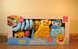 Pinkfong Baby Shark Plush Animal Infant Playtime Bundle 4 Piece Rattle Lovey NEW - Picture 1 of 3