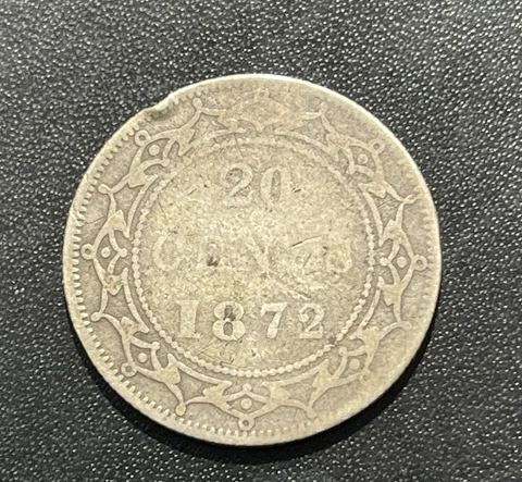 Canada (Newfoundland) 1872H 20 Cents Silver Coin: Victoria Cover
