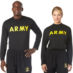 (1) NEU IM PAKET US ARMY SCHWARZ GOLD GELB LANGARM PT SHIRT MEDIUM TOP - Bild 1 von 4