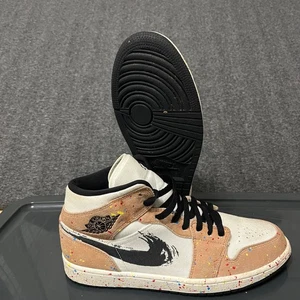 Nike DA8005-100 Air Jordan 1 SE Mid Brushstroke Paint Splatter Mens SZ 11 NO BOX - Picture 1 of 12