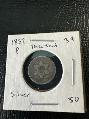 1852 3CS Three Cent Silver - Image 1 of 3