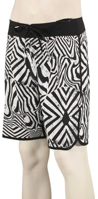 Volcom Infuse Scallop Mod 19" Boardshorts - White Black - New - Image 1 of 2