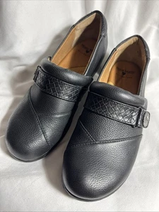 Nurse Mates Damen Pillowtop Slipper Clogs Größe 9M Schuhe schwarz Leder gebraucht, in einwandfreiem Zustand - Bild 1 von 8