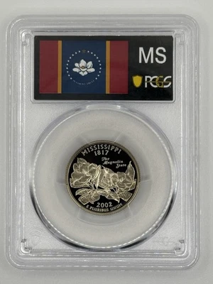 2002 S 25C Clad Mississippi Quarter PCGS PR70DCAM - Image 1 of 2