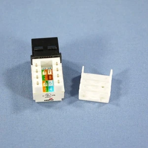 Cooper 5547-5EBK Black Cat5e Snap-In Modular Data Jack 110 Style 8-Position RJ45 - Picture 1 of 5