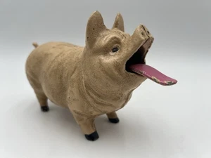 Vintage Cast Iron Pig Coin Bank with Retractable Tongue - Picture 1 of 8