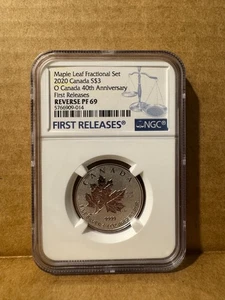 2020 Silver $3 O Canada 40th Anniversary Maple Leaf Fractional Reverse PF 69 NGC - Picture 1 of 2