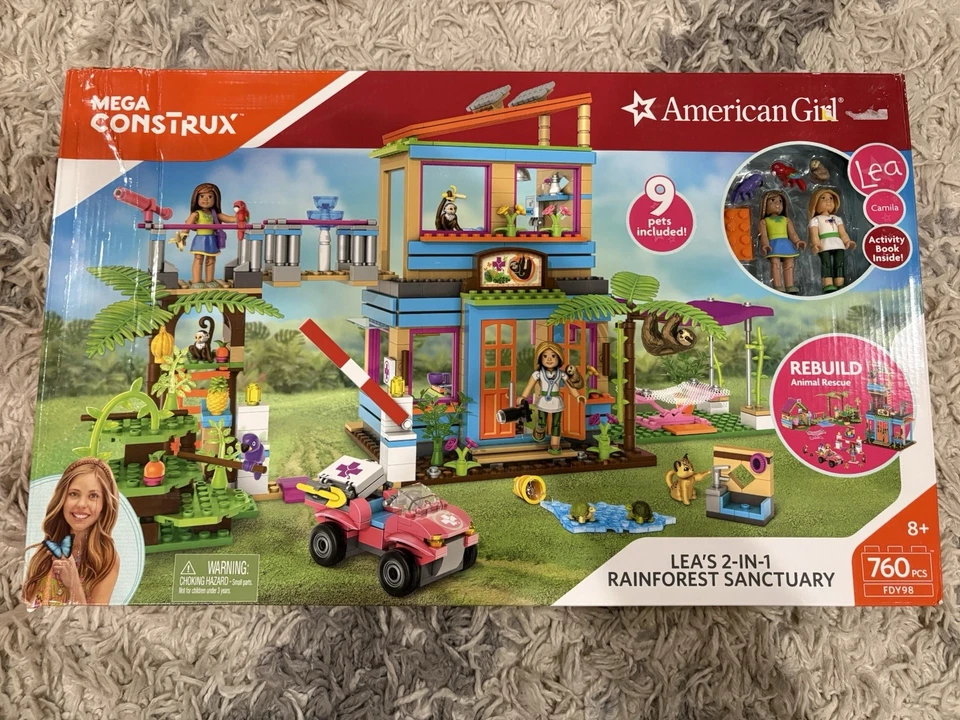 Nuevo Mega Construx American Girl Lea's 2 en 1 Rainforest Sanctuary 760 piezas Foto 1 de 4