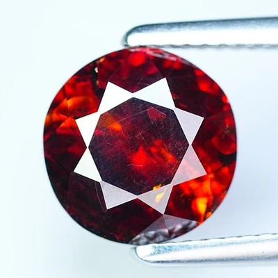 4,76 Ct Preciosa Esfalerita Perfecta Redonda 9,7 MM 100% Natural Naranja Rojo España Foto 1 de 4