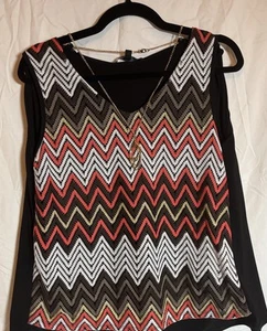 FUTURE CONTESSA Womens Lace Blouse w/ Necklace Sz. L - Picture 1 of 3