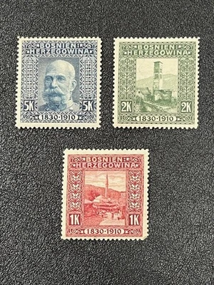 Bosnia y Herzegovina 1910 #59-61 como nuevo H LE737 - Imagen 1 de 2