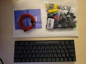 Black Anne Pro 2 mechanical keyboard (gateron red) with extra keycaps!  - Picture 1 of 4