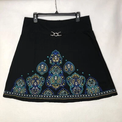 Heart Soul Embroidered Skirt Juniors Size 11 Paisley Floral Sequin Party - Image 1 of 4