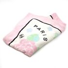 CHANEL Vintage Camellia CC Logos Bath Beach Towel Blanket Pink White 39.3"×57.8"