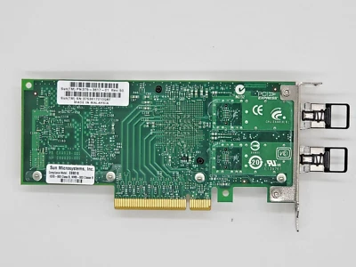 Sun Micro systems E69818 10GB Dual Port Ethernet Adapter w/SFPs PCIe 375-3617-01 - Image 1 of 4