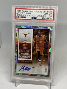 2015 MYLES TURNER CRACKED ICE AUTO SP/23 ROOKIE CONTENDERS RC PSA 10 POP 1 - Picture 1 of 12