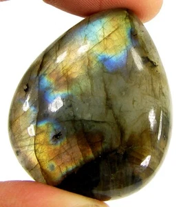 94,10 ct Natürlicher Labradorit Loser Edelstein Stein Cabochon Draht Wickelstein - 22511 - Bild 1 von 3