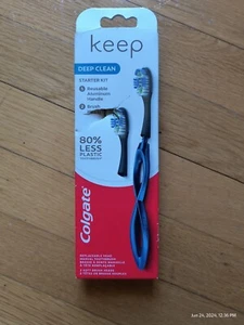 Colgate Keep Manual Toothbrush Deep Clean Starter Kit Floss Tip Navy 1 CT READ - Picture 1 of 5