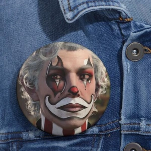 Astarion Baldur's Gate 3 Clown Face Paint Pins Buttons - Picture 1 of 5