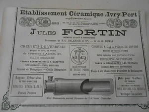 Pub 1887 - Céramique d'Ivry Port Jules Fortin - Picture 1 of 1