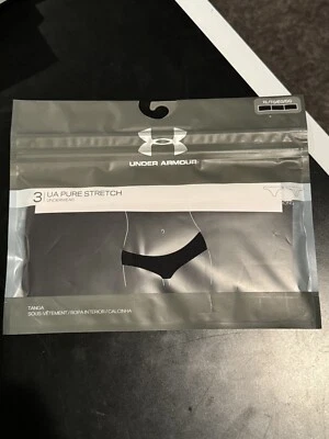 Under Armour Mujer UA Pure Stretch Tanga Ropa Interior Paquete de 3 Negro Talla XL Foto 1 de 2
