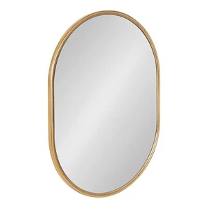 Kate and Laurel Caskill Mid-Century Oval Mirror, 18" x 24", Gold, Capsule-Sha... - Picture 1 of 7