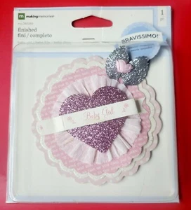 Making Memories Baby Girl Pink Rosette Gift/Craft Pendant W/ Hanging Hook - Picture 1 of 1