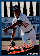 1991 Bakersfield Dodgers Cal League #27 Don Carroll El Cajon California CA Card