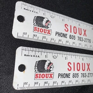 2 Vintage Sioux Corp. Metal Advertising Rulers Beresford South Dakota - Picture 1 of 7