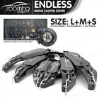 6X Metal Endless Style Universal Brake Caliper Cover Black Front Rear L+M+S Lw5