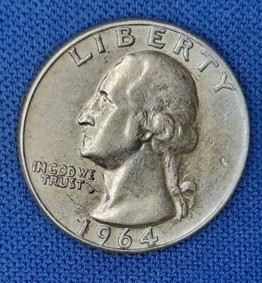 1964 D quarter error coin. DDR, Filled DD. 90% silver   LOT #27.  FREE SHIPPING! - Image 1 of 4