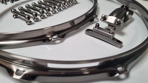 DFP 14''  Snare Drum Hardware Set - Antique Nickel, Hoops, Lugs, Throw Off - Bild 1 von 17