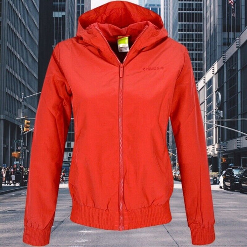 SACAI Adidas giubbotto a vento donna transizione giacca cappuccio sport tempo libero giacca con cappuccio rossa S M