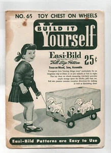 EASI BILD HOLZBEARBEITUNG MUSTER 65 SPIELZEUGKISTE AUF RÄDERN 1952 UNGESCHNITTEN, MIT LÄMMEN - Bild 1 von 3