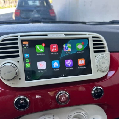 7" Android 13 Autoradio CarPlay GPS Navi Wifi BT Per FIAT 500 2007-2015 BT 2+64G - Immagine 1 di 4