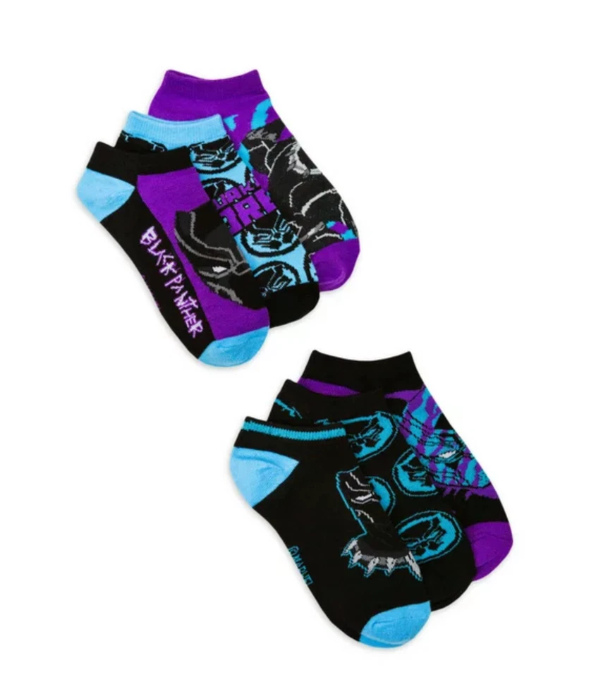 Juego de 6 calcetines Black Panther para niños talla pequeña Avengers Foto 1 de 1