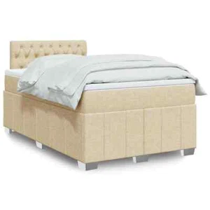 Boxspringbett mit Matratze Creme 120x200 cm Stoff - Bild 1 von 10