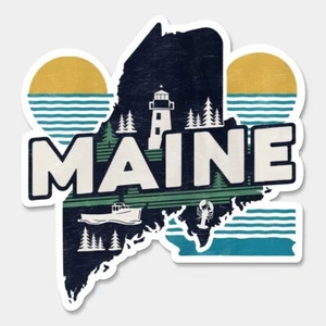 Maine State Printed Sticker Vinyl Decal USA ME United States Car Window - Picture 1 of 1