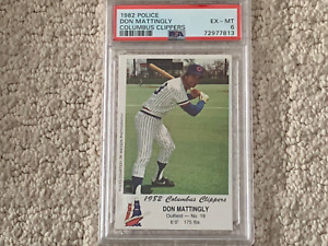 Don Mattingly RC 1982 Police Columbus Clippers Minor League Rookie PSA 6